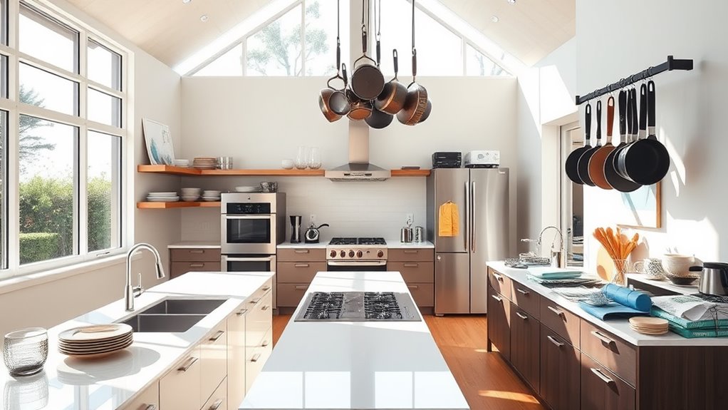 creative open kitchen storage | Palmetto Renovations Columbia SC