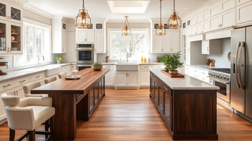 multifunctional oversized kitchen islands